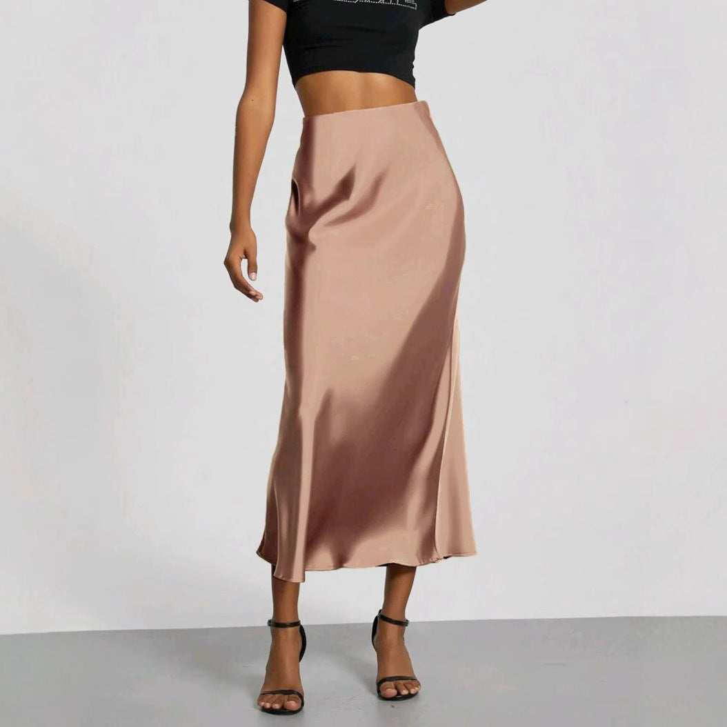 Women's Elegant Satin Skirt | Slim Fit Maxi Length