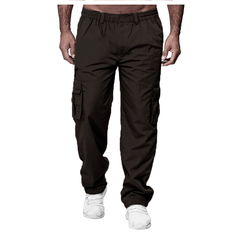 Men's Loose-Fit Cargo Trousers | Multi-Pocket Straight Leg