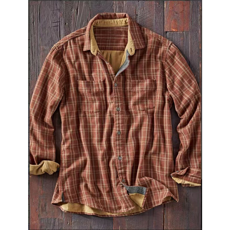 Men's Vintage Plaid Woven Shirt