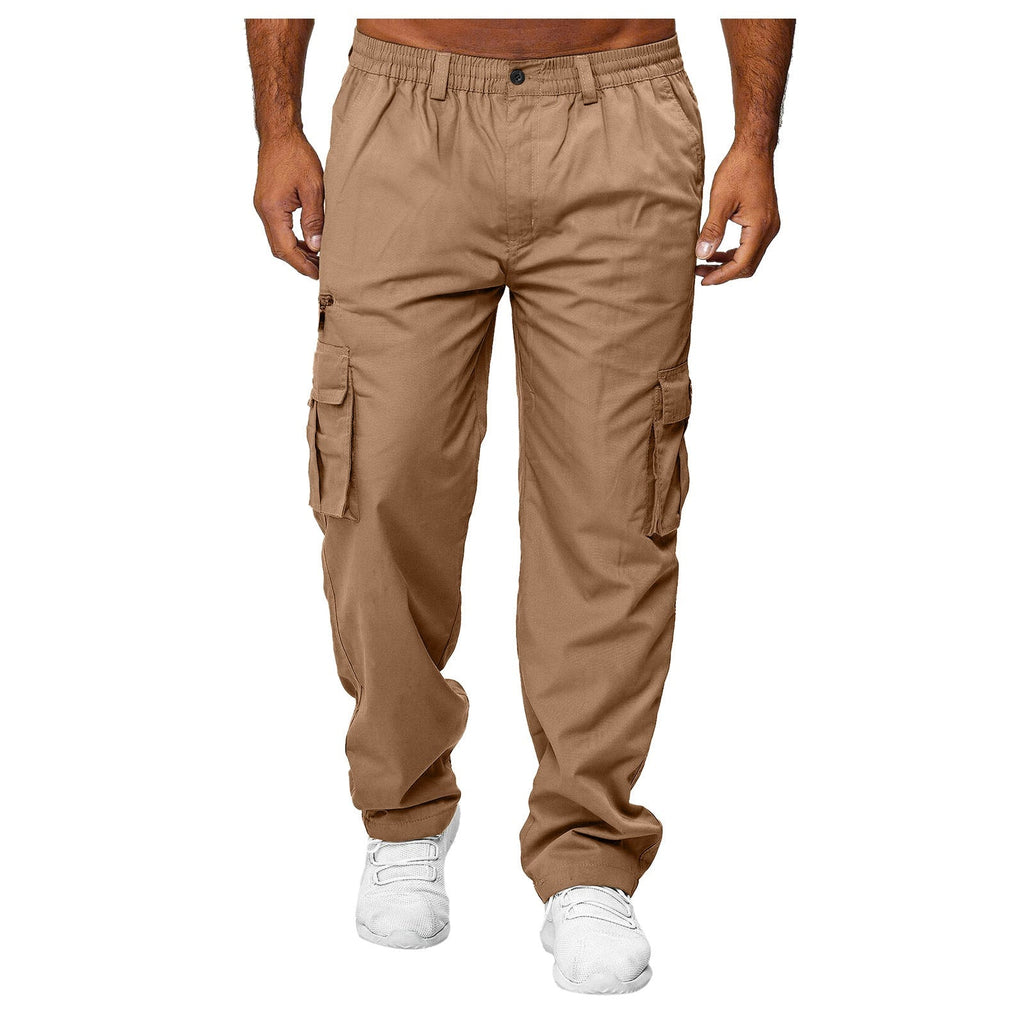 Men's Loose-Fit Cargo Trousers | Multi-Pocket Straight Leg