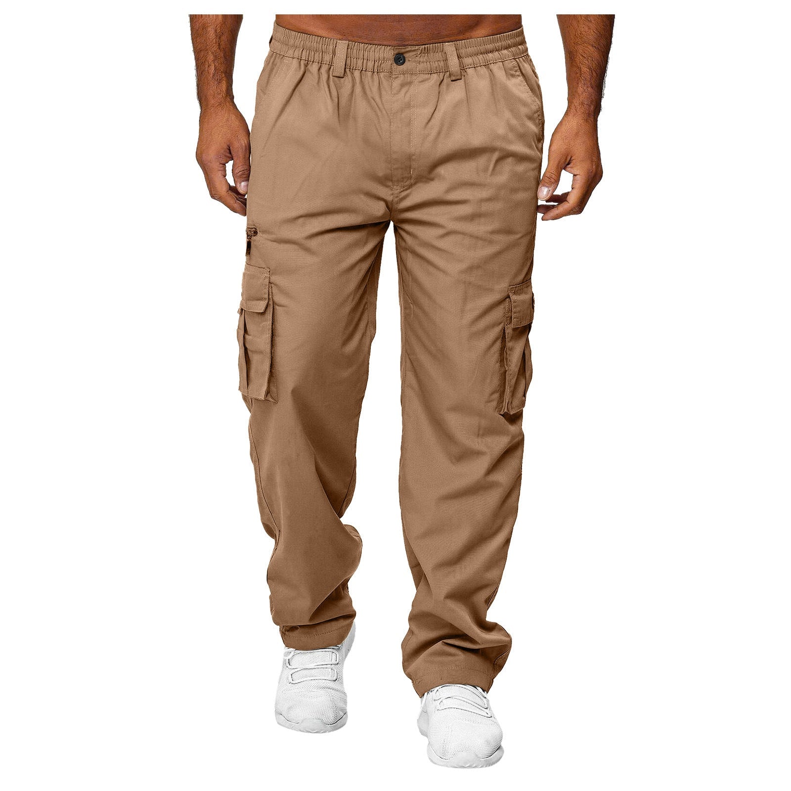 Men's Loose-Fit Cargo Trousers | Multi-Pocket Straight Leg
