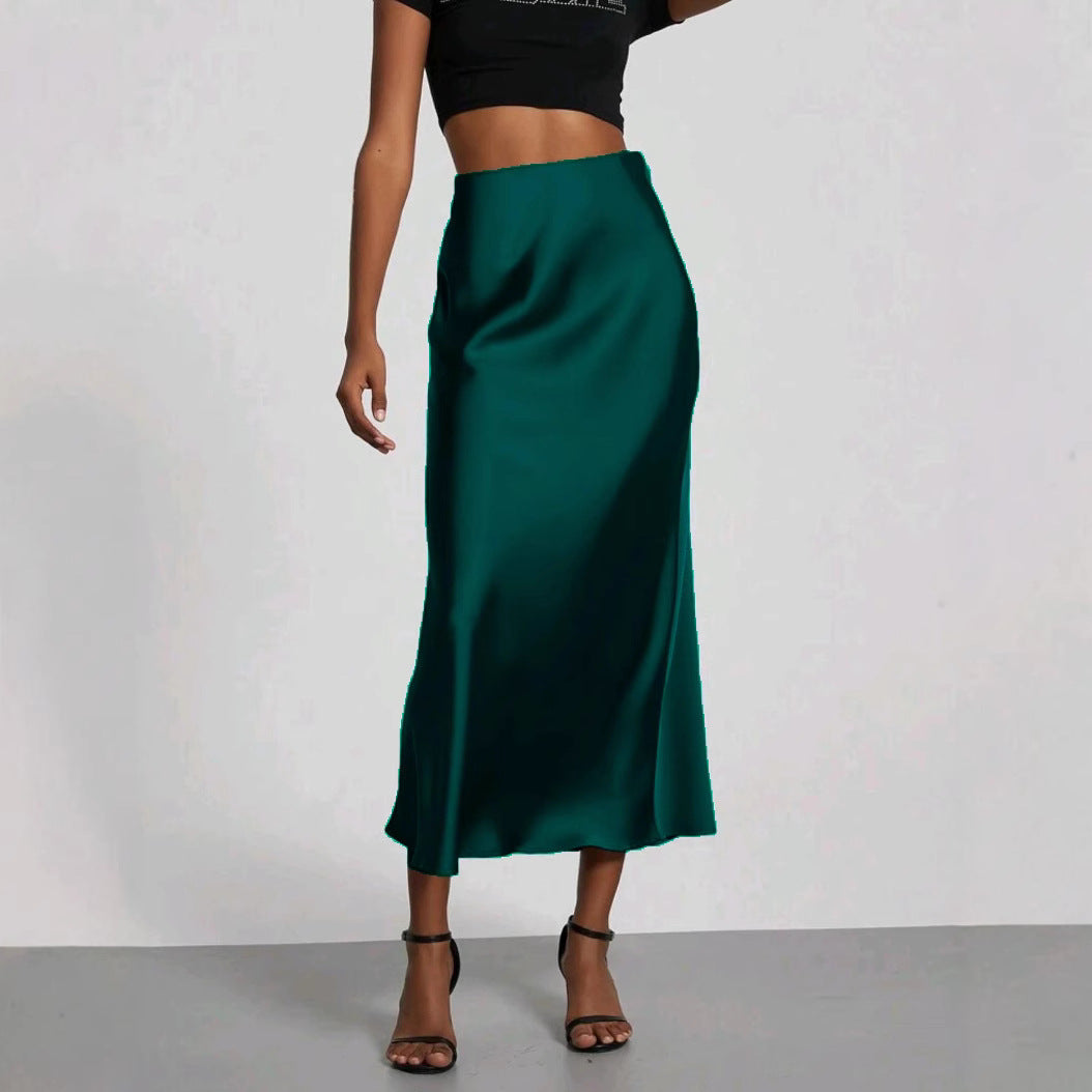 Women's Elegant Satin Skirt | Slim Fit Maxi Length