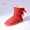 Women's Faux Fur Snow Boots | Warm Bow-Trim Ankle Boots