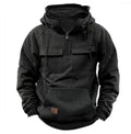 Men's Zip-Up Hoodie | Drawstring Pocket Sports Sweatshirt