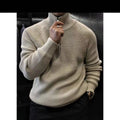 Men's Half-Zip Stand Collar Sweater | Thick Knit Pullover