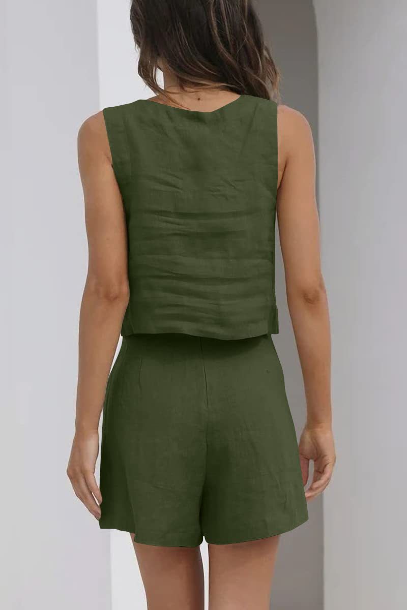 Women's 2-Piece Beach Outfit | Square Neck Top & Shorts Set