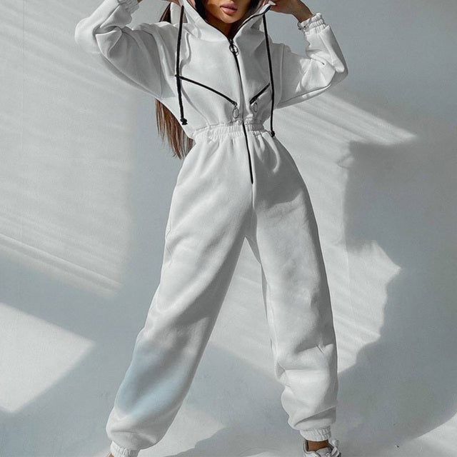 Women's Zip-Up Tracksuit Set | Casual 2-Piece Hoodie Outfit