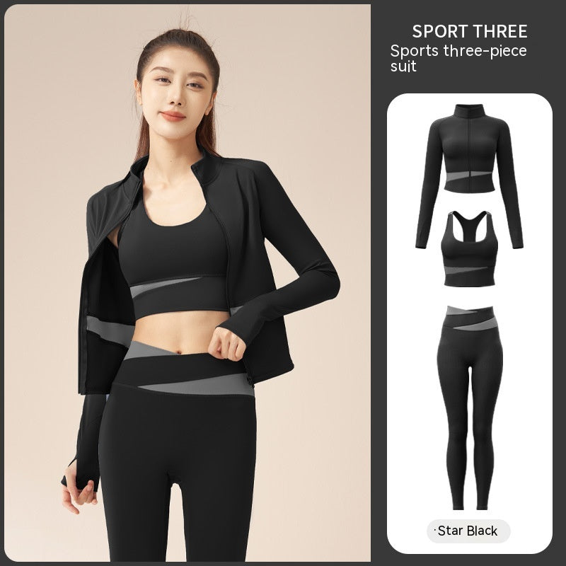Women's Workout Set | Sports Bra, Jacket & Leggings