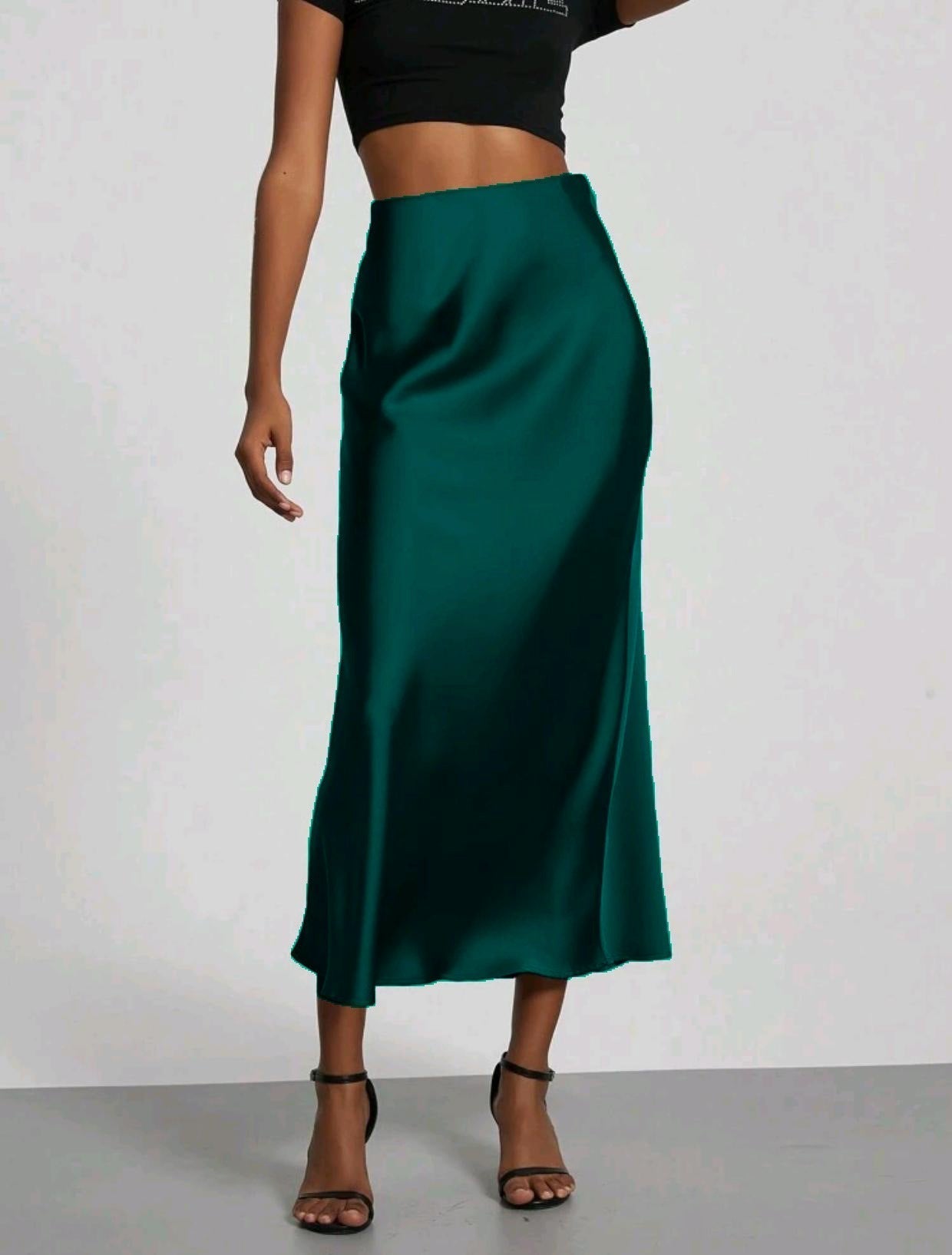Women's Elegant Satin Skirt | Slim Fit Maxi Length