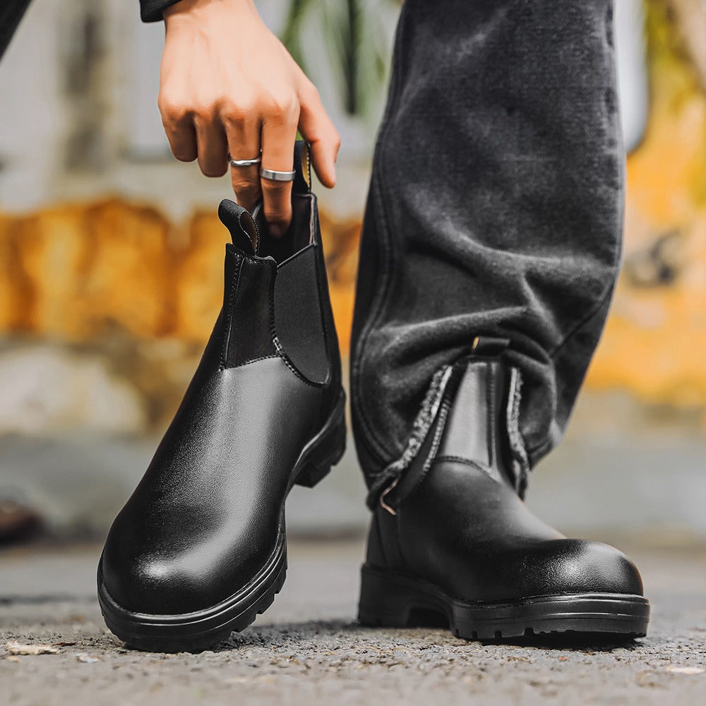 Unisex Leather Combat Boots | Vintage-Style Ankle Boots