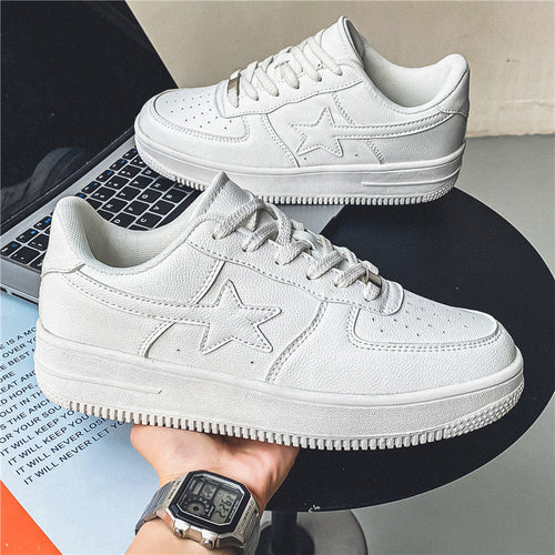 Men's Chunky Sole White Trainers | Casual Fashion Shoes
