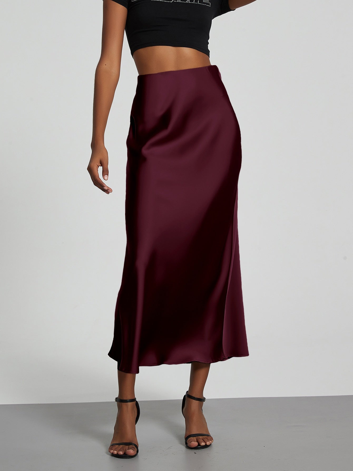 Women's Elegant Satin Skirt | Slim Fit Maxi Length