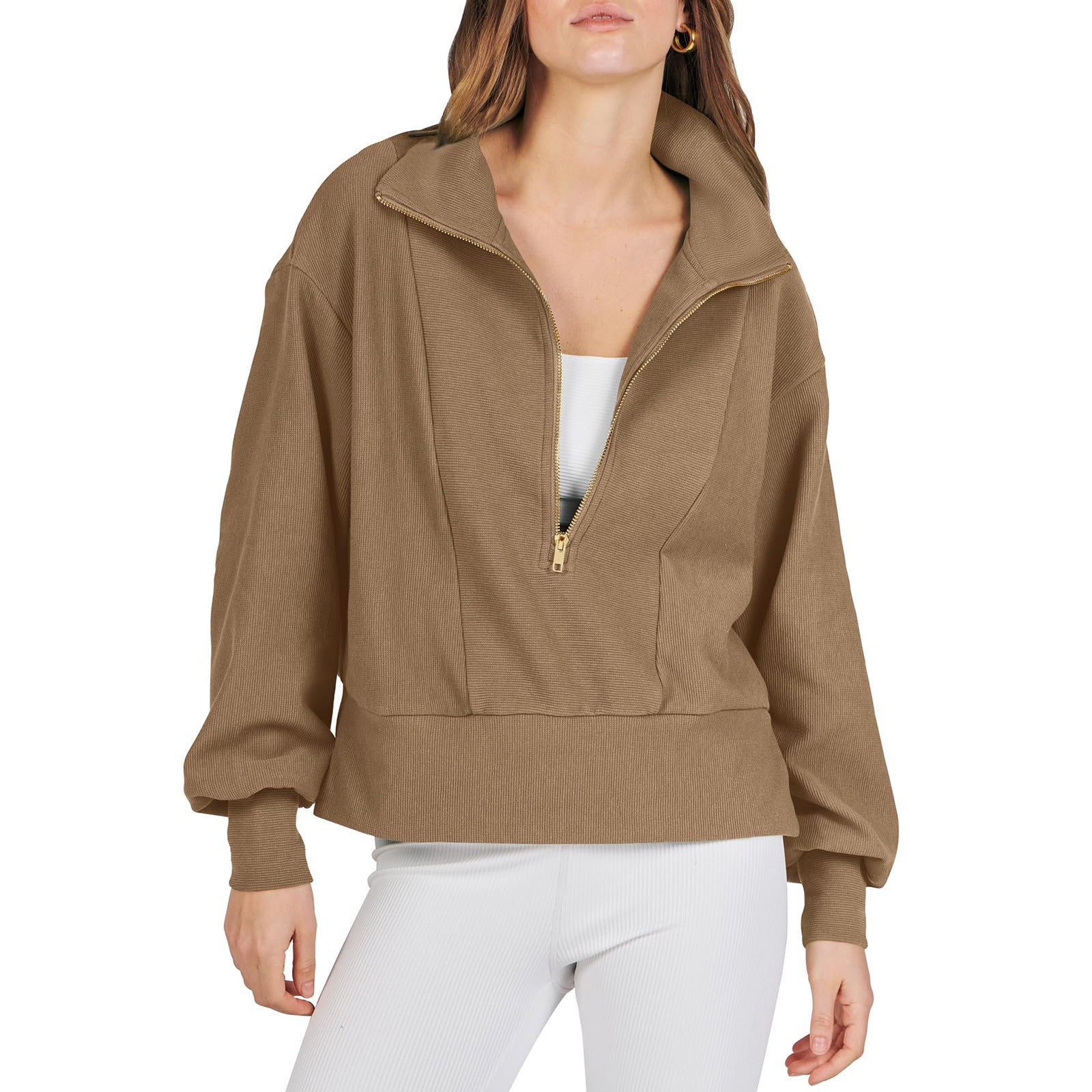 Women's Half-Zip Long Sleeve Sweatshirt | Pullover