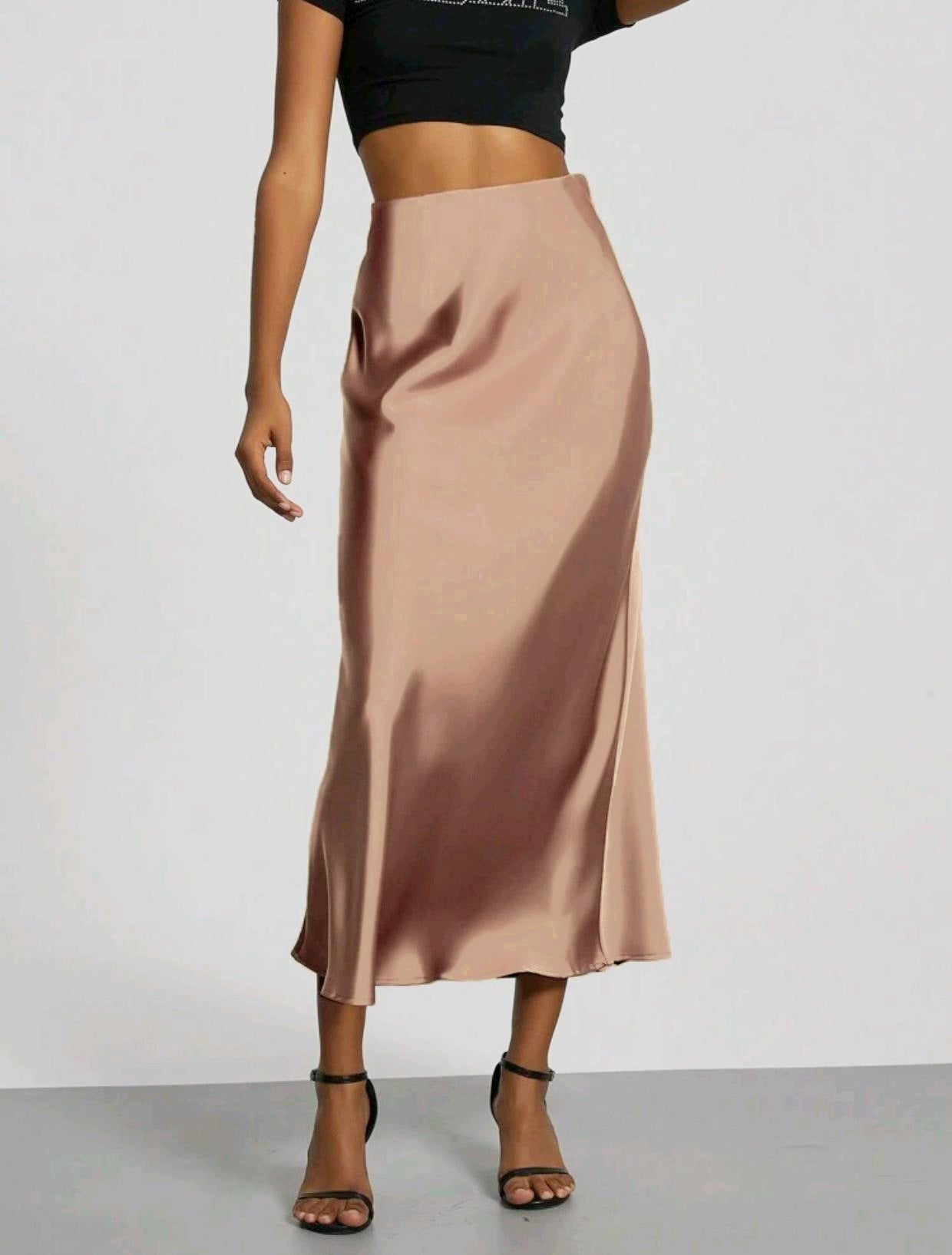 Women's Elegant Satin Skirt | Slim Fit Maxi Length