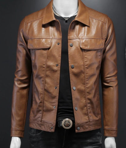 Men's Leather Utility Jacket | Classic Outerwear