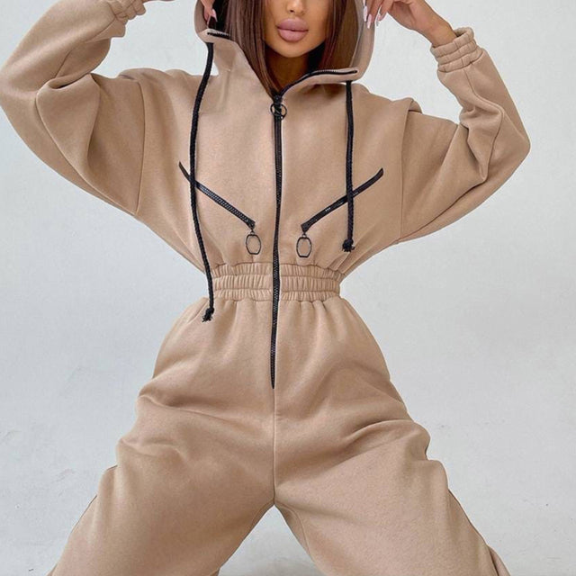 Women's Zip-Up Tracksuit Set | Casual 2-Piece Hoodie Outfit