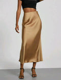 Women's Elegant Satin Skirt | Slim Fit Maxi Length
