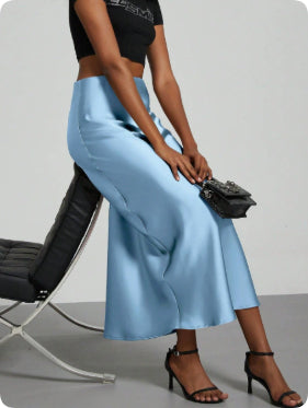 Women's Elegant Satin Skirt | Slim Fit Maxi Length