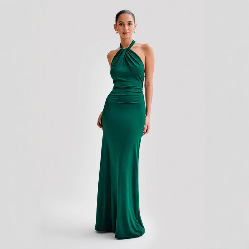 Women's Halter Bodycon Maxi Dress | Backless Slim-Fit Party Dress
