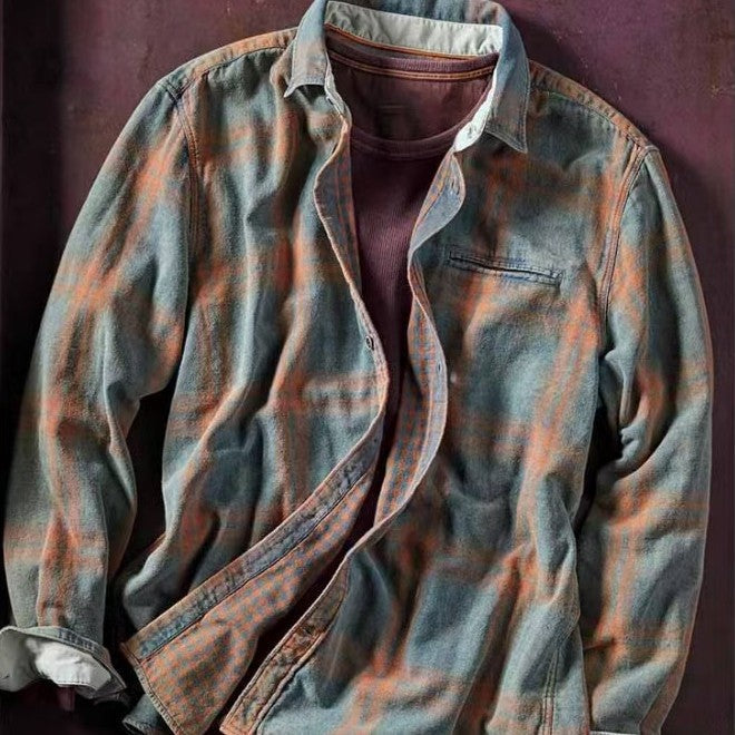 Men's Vintage Plaid Woven Shirt