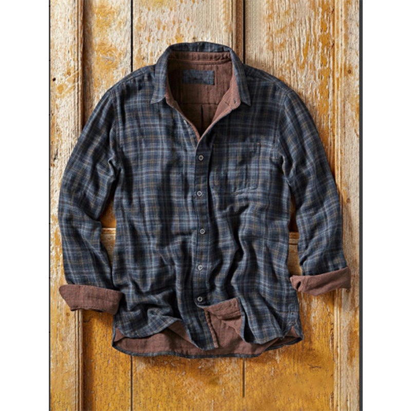 Men's Vintage Plaid Woven Shirt
