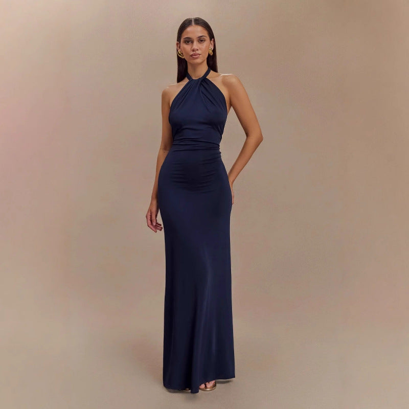 Women's Halter Bodycon Maxi Dress | Backless Slim-Fit Party Dress