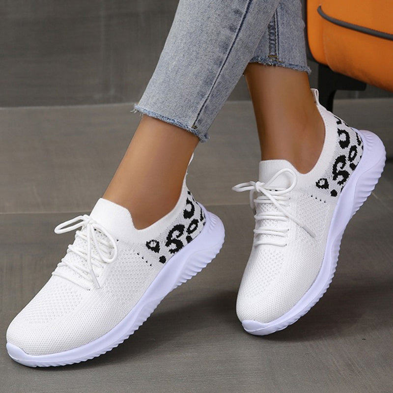 Women's Leopard Print Trainers | Lace-Up Sport Shoes