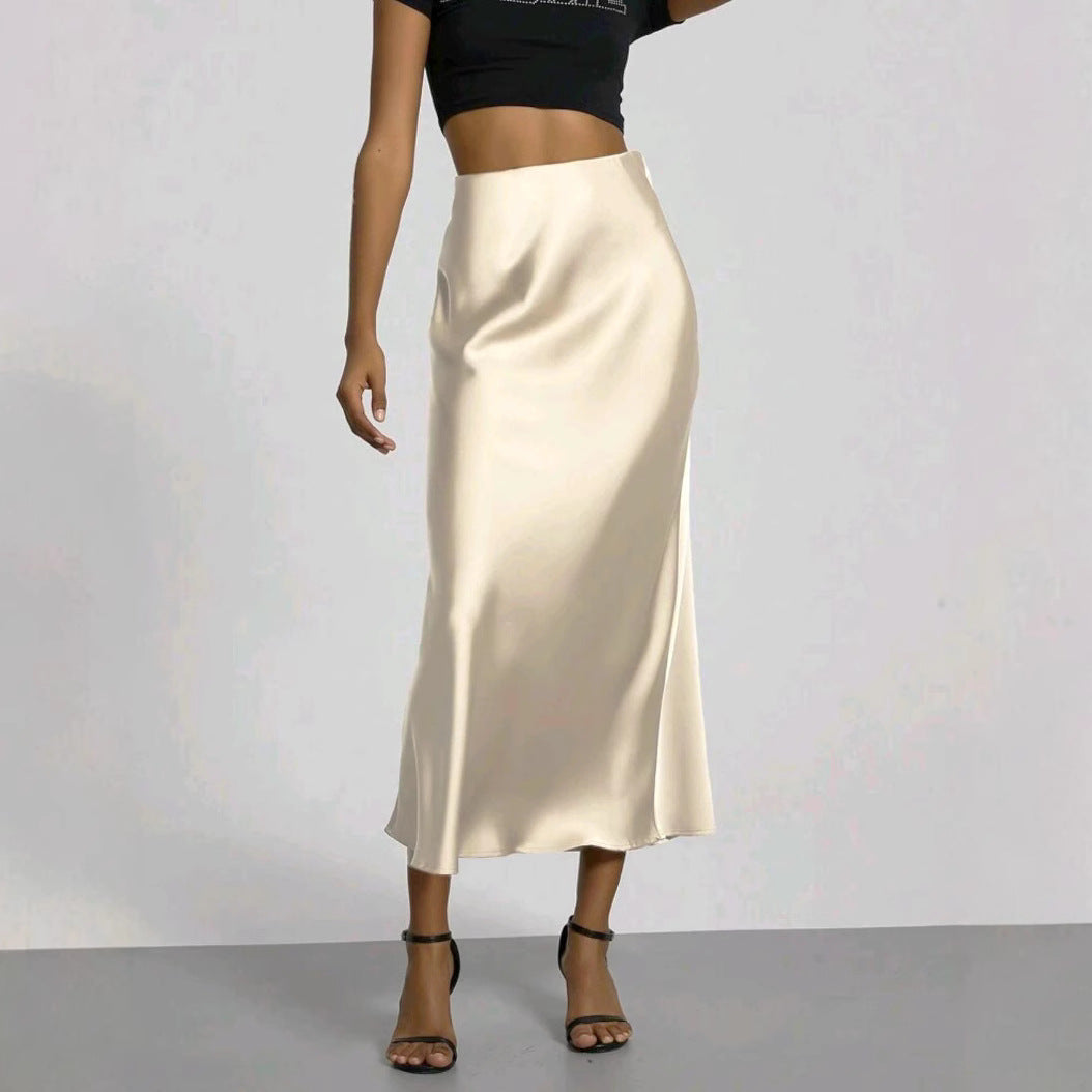 Women's Elegant Satin Skirt | Slim Fit Maxi Length