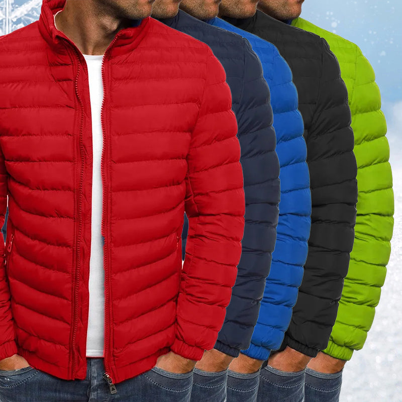 Men's Padded Zip-Up Overcoat | Thick Cotton Outdoor Coat