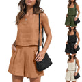 Women's 2-Piece Beach Outfit | Square Neck Top & Shorts Set
