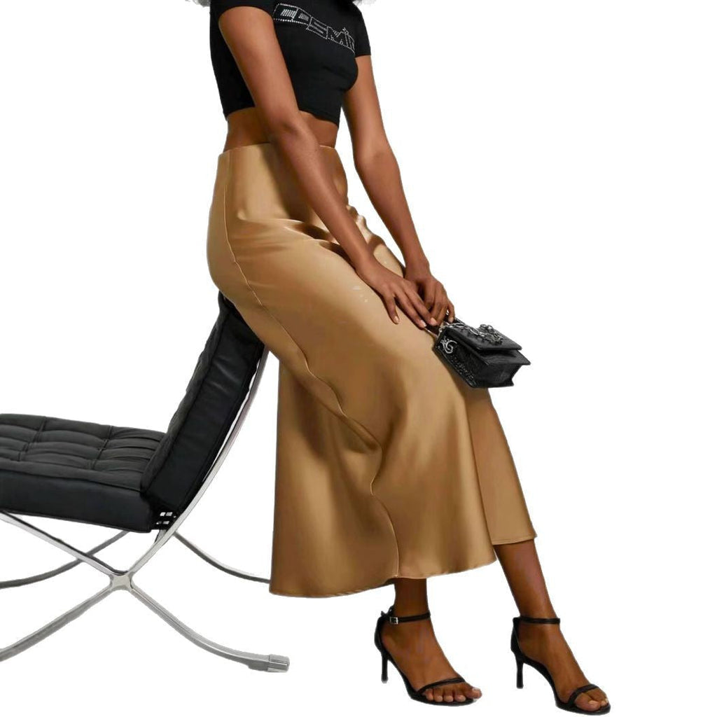 Women's Elegant Satin Skirt | Slim Fit Maxi Length