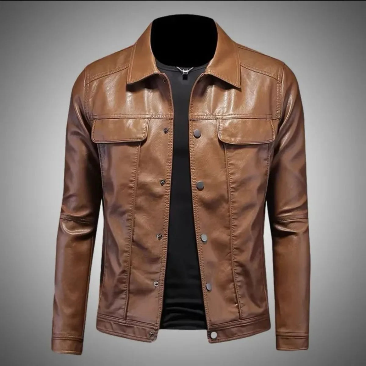 Men's Leather Utility Jacket | Classic Outerwear