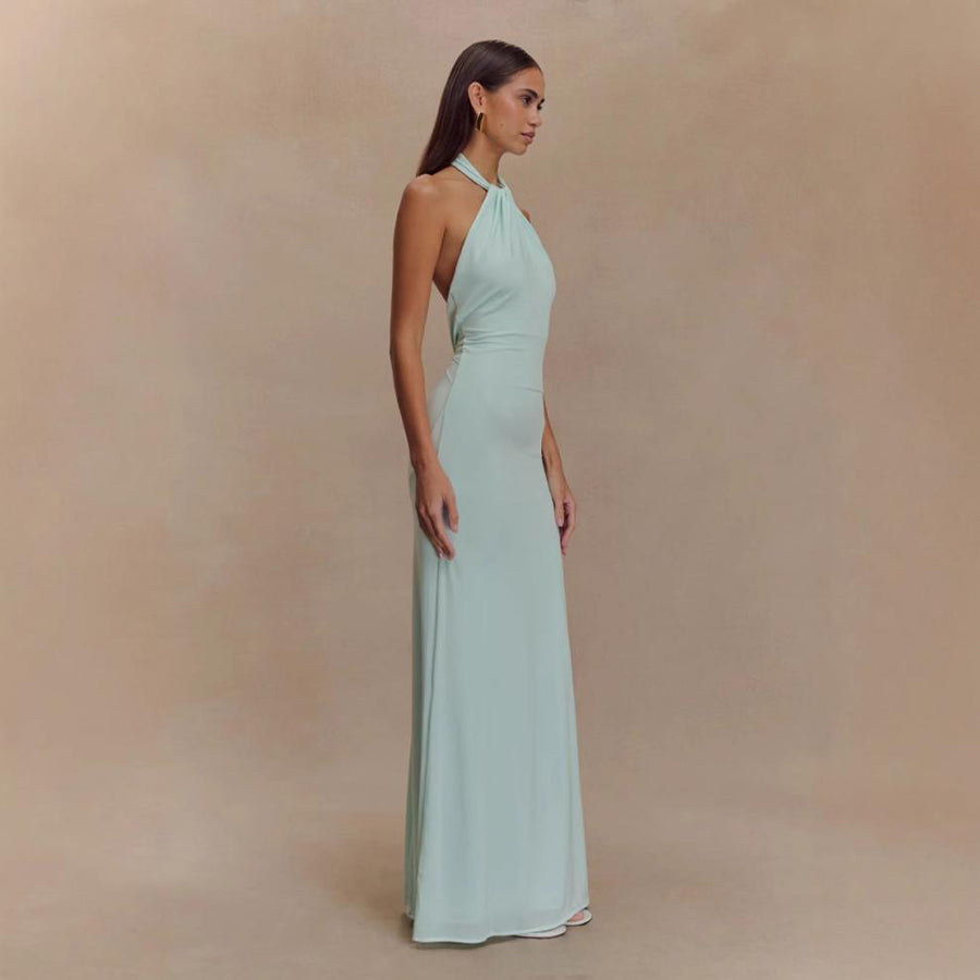 Women's Halter Bodycon Maxi Dress | Backless Slim-Fit Party Dress