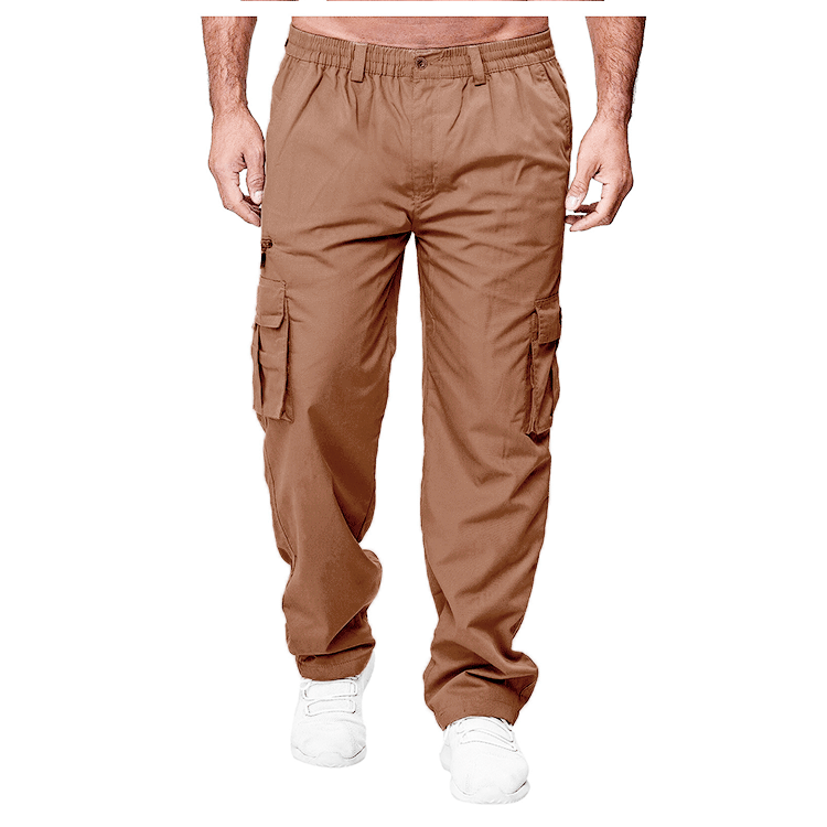 Men's Loose-Fit Cargo Trousers | Multi-Pocket Straight Leg