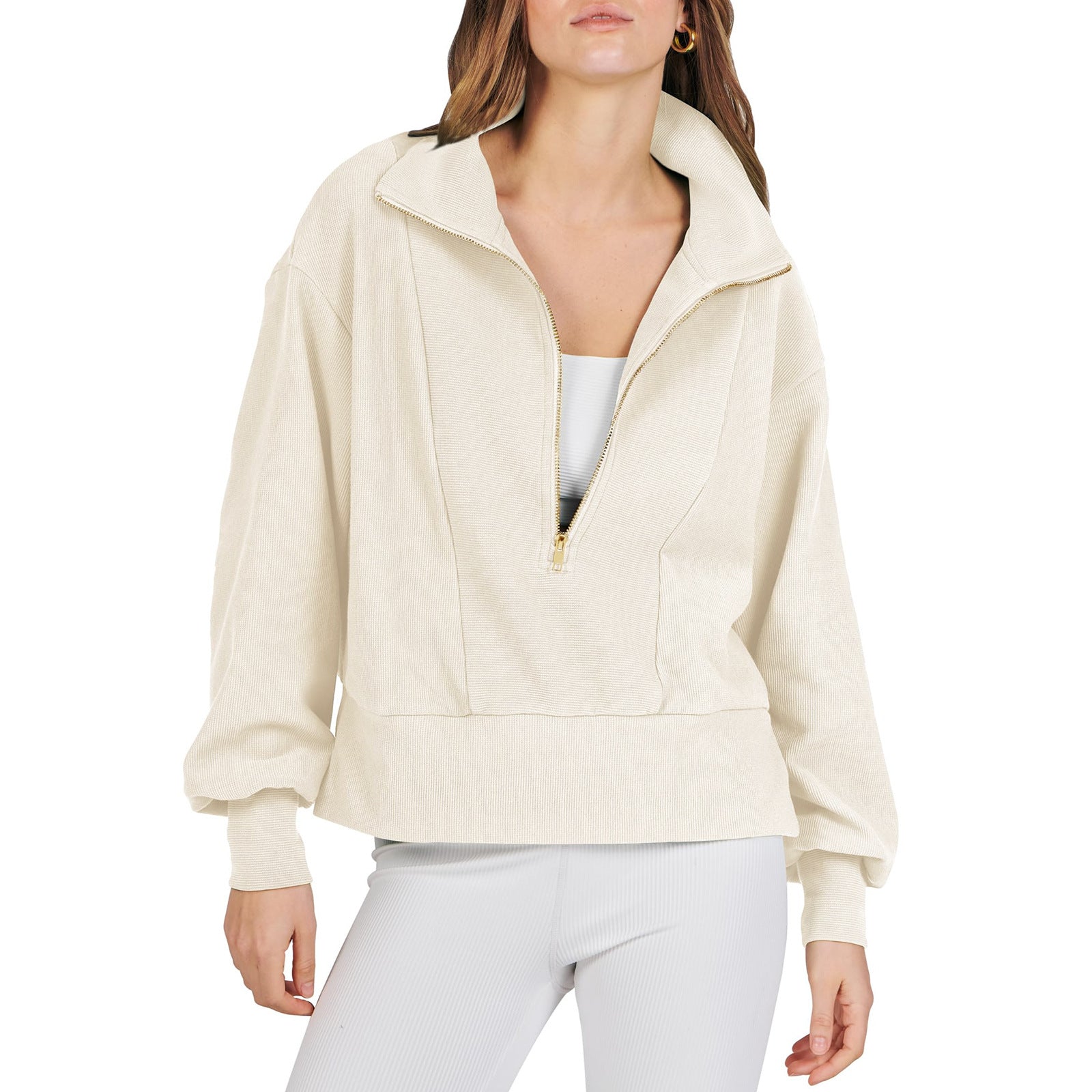Women's Half-Zip Long Sleeve Sweatshirt | Pullover