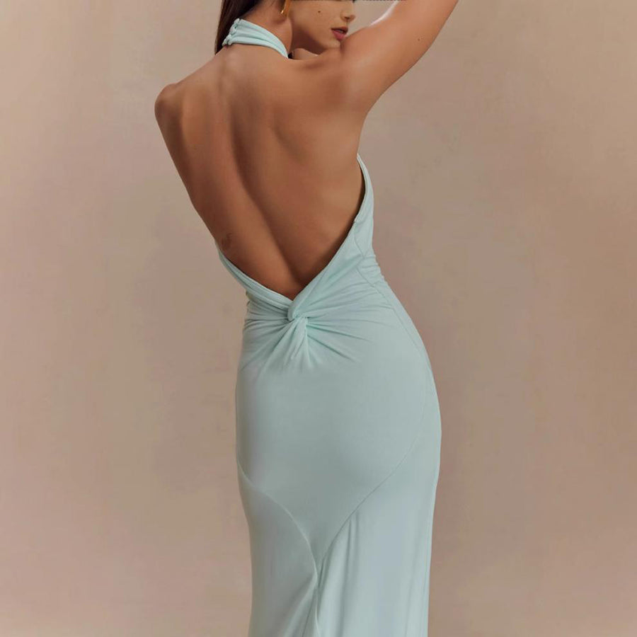 Women's Halter Bodycon Maxi Dress | Backless Slim-Fit Party Dress