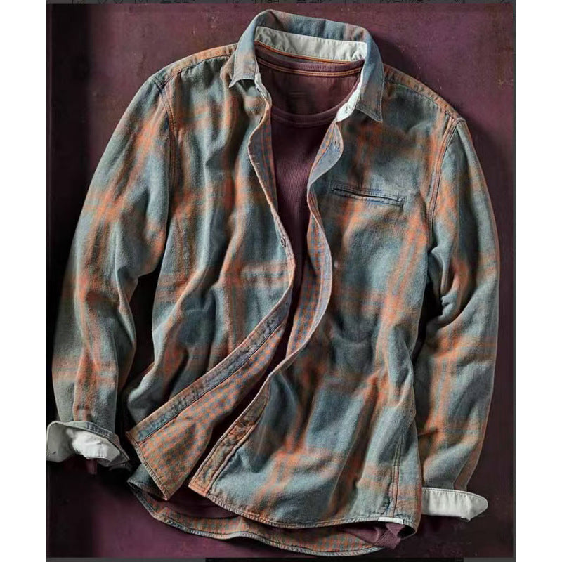Men's Vintage Plaid Woven Shirt