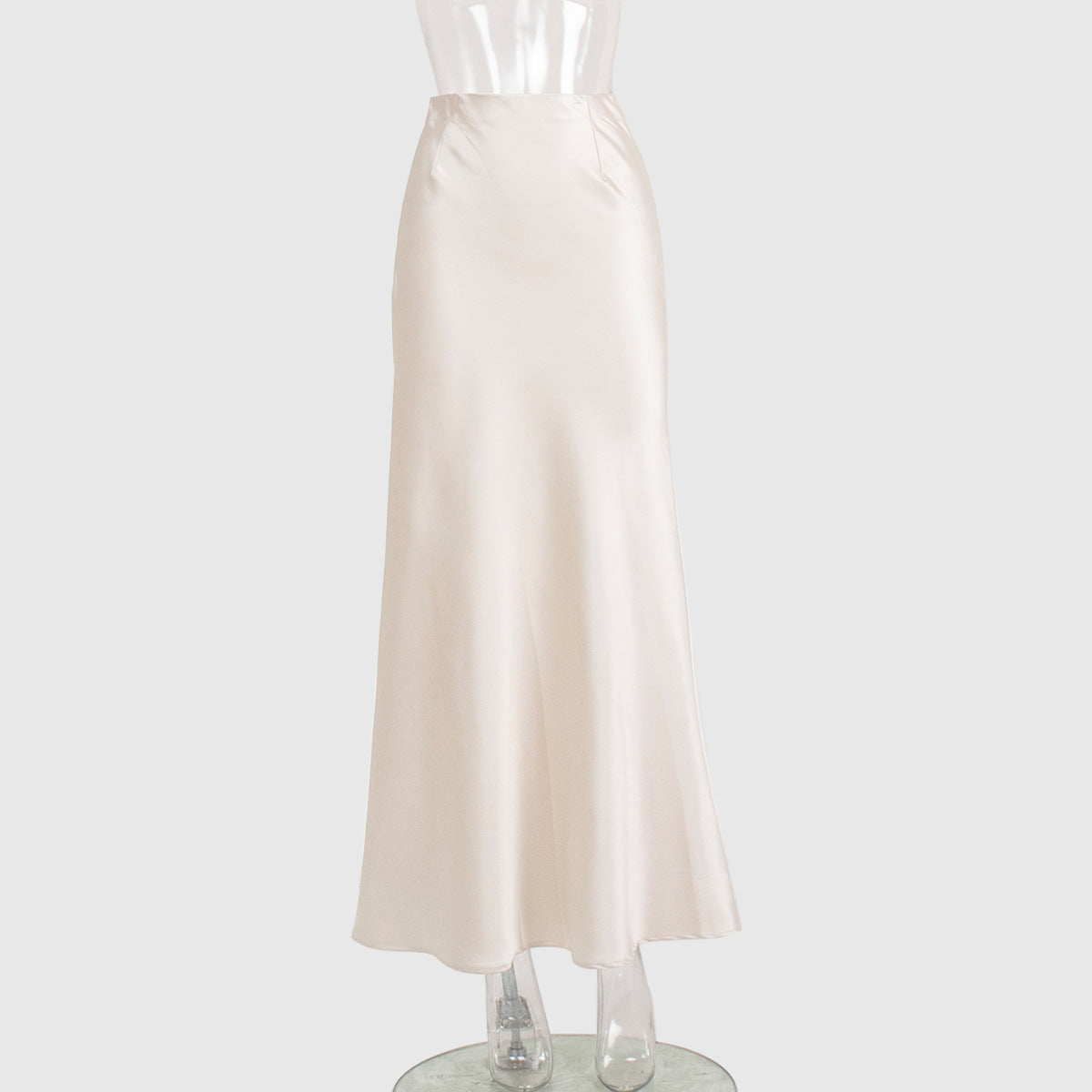 Long Satin Fishtail Skirt