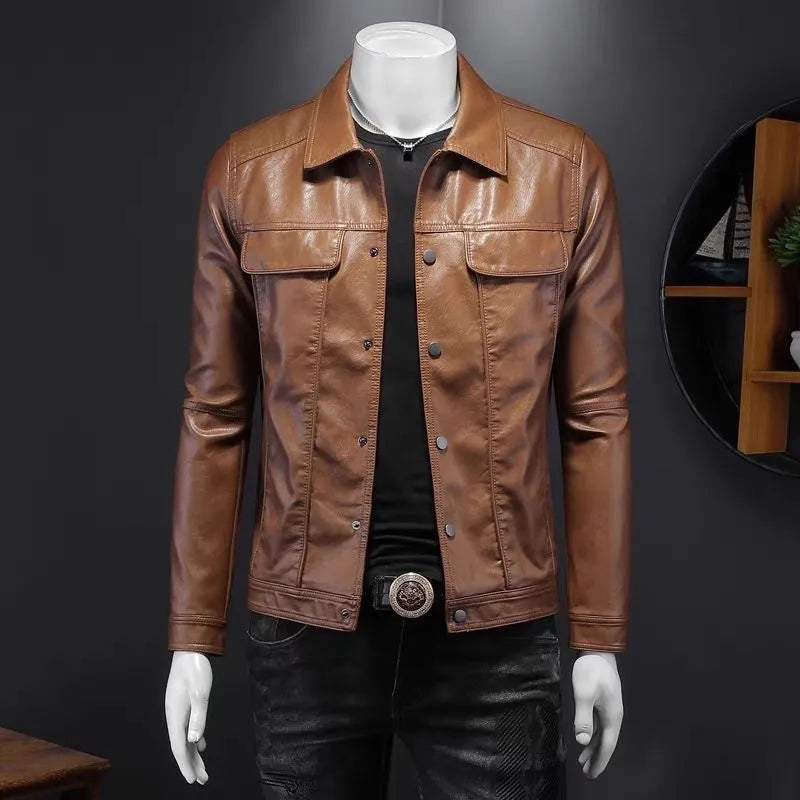 Men's Leather Utility Jacket | Classic Outerwear