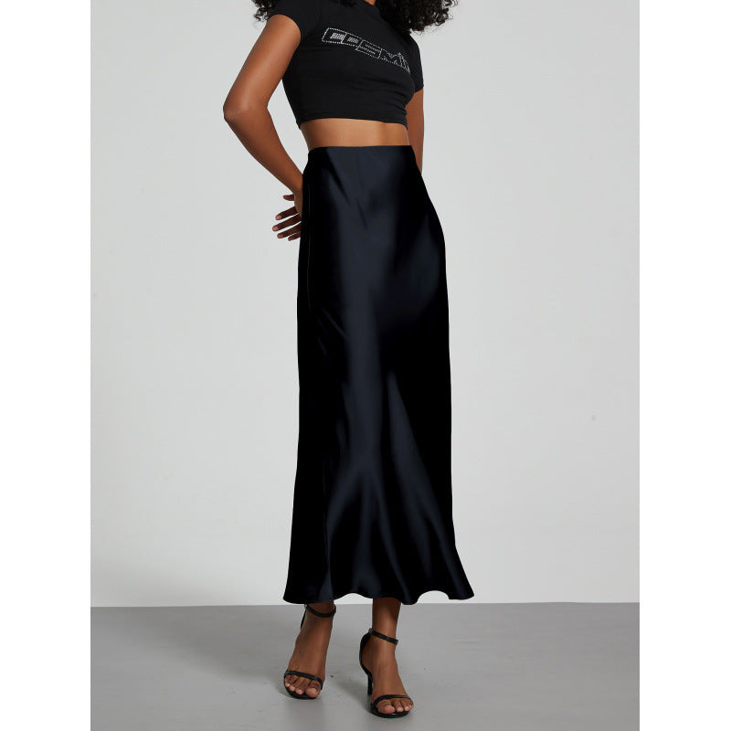 Women's Elegant Satin Skirt | Slim Fit Maxi Length