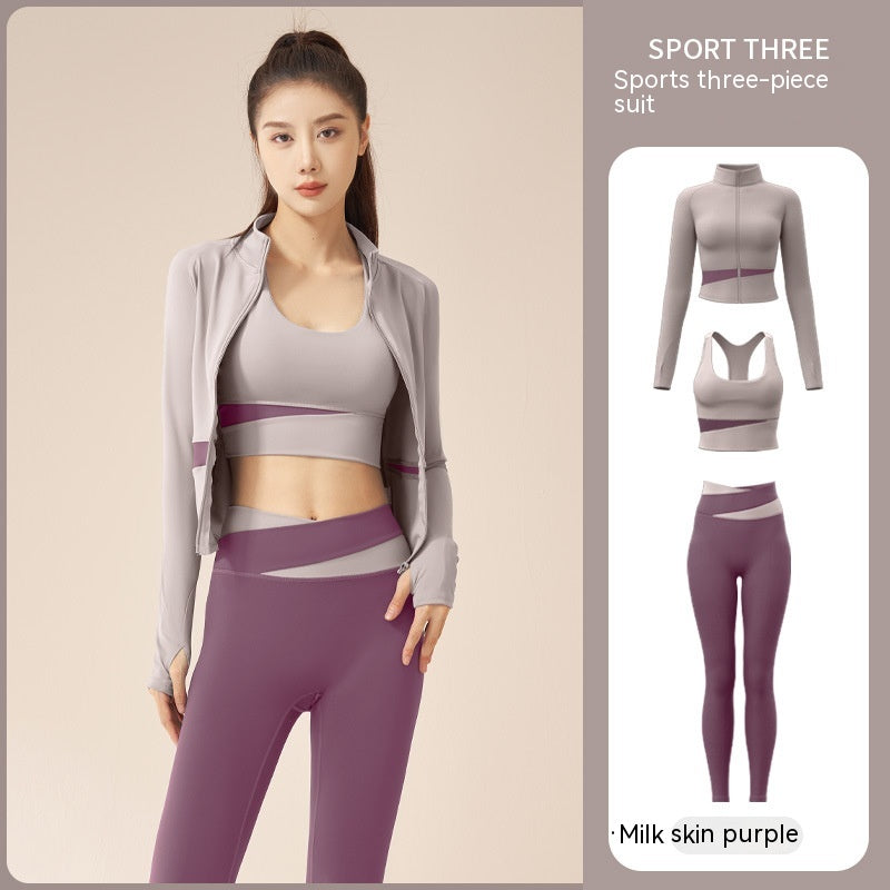 Women's Workout Set | Sports Bra, Jacket & Leggings