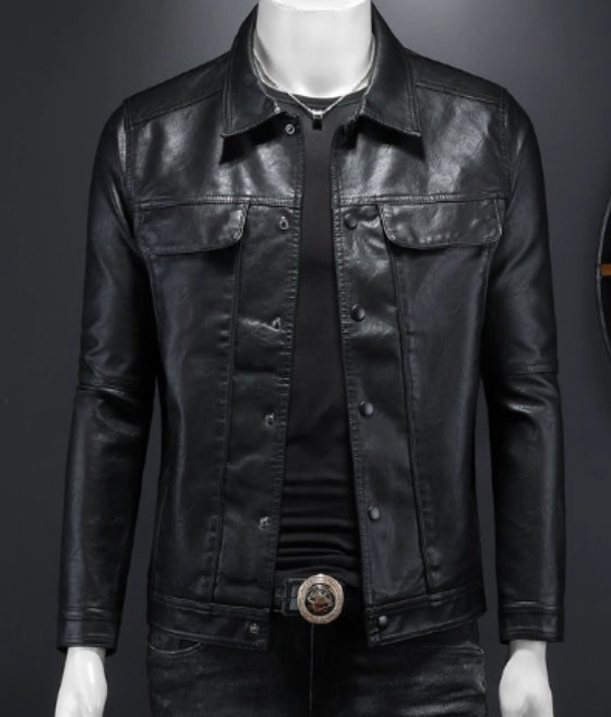 Men's Leather Utility Jacket | Classic Outerwear