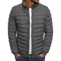 Men's Padded Zip-Up Overcoat | Thick Cotton Outdoor Coat
