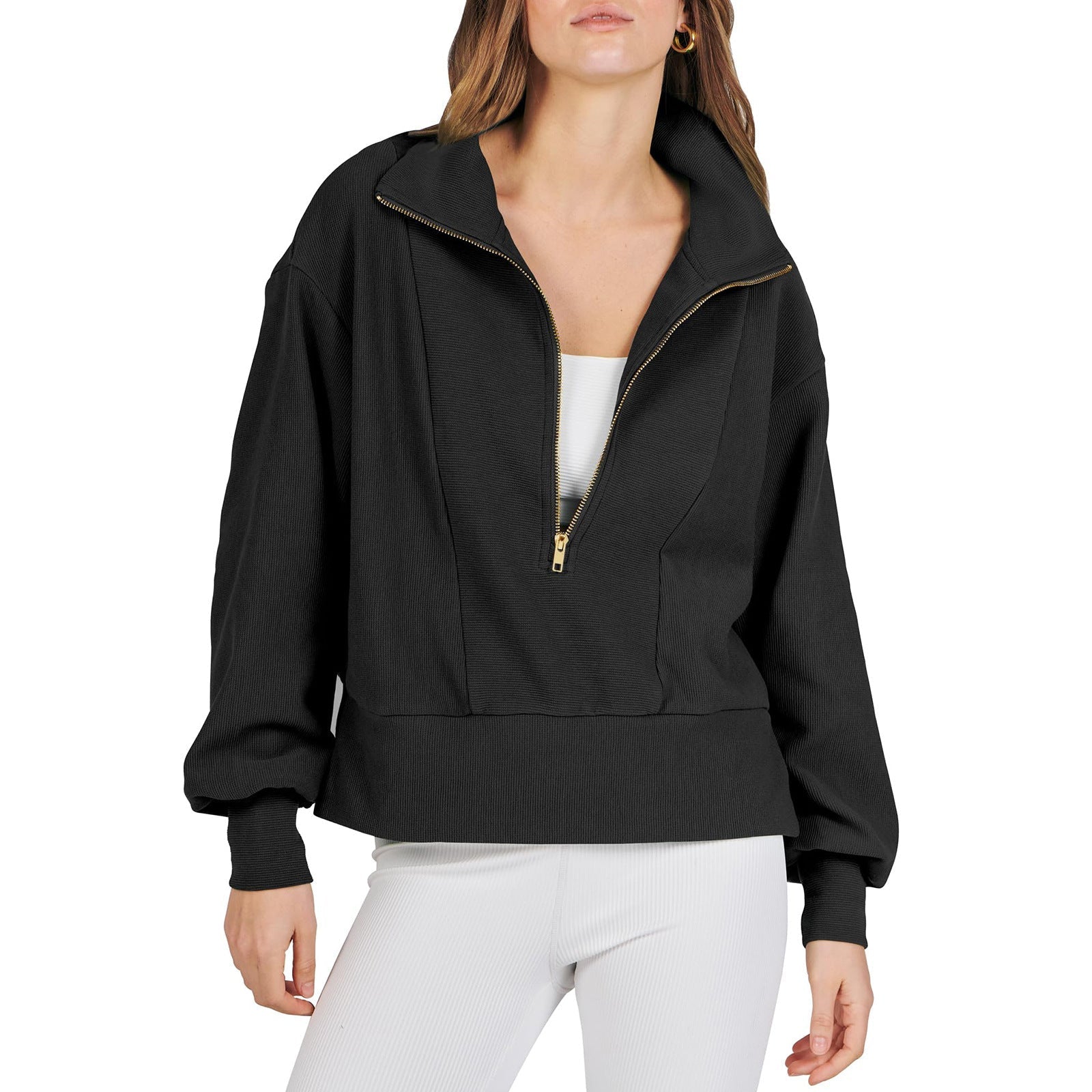 Women's Half-Zip Long Sleeve Sweatshirt | Pullover