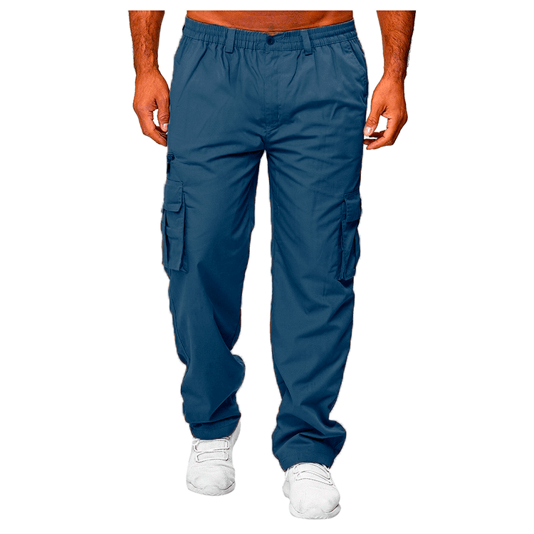Men's Loose-Fit Cargo Trousers | Multi-Pocket Straight Leg