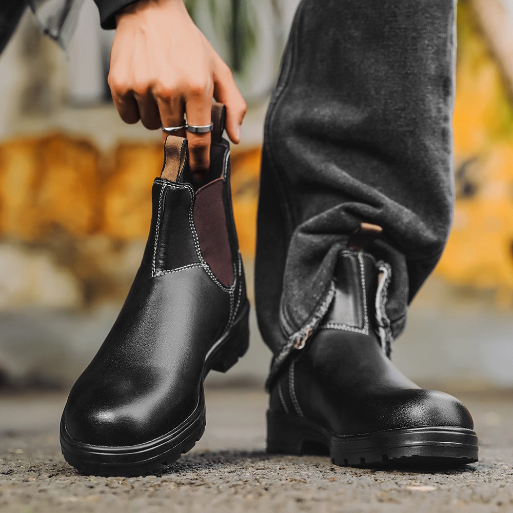Unisex Leather Combat Boots | Vintage-Style Ankle Boots
