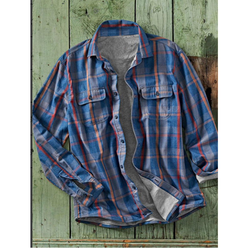 Men's Vintage Plaid Woven Shirt