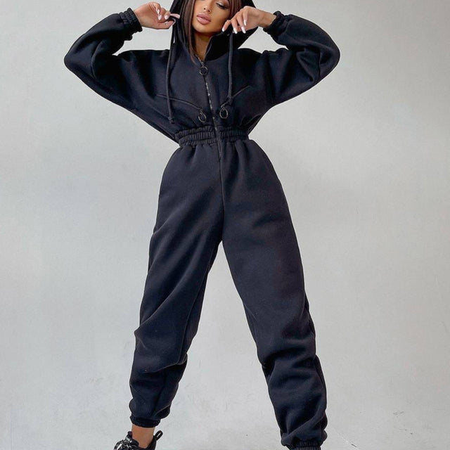 Women's Zip-Up Tracksuit Set | Casual 2-Piece Hoodie Outfit