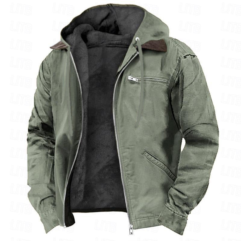 Men's Fleece Hooded Coat | Warm Zip-Up Winter Jacket