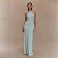 Women's Halter Bodycon Maxi Dress | Backless Slim-Fit Party Dress